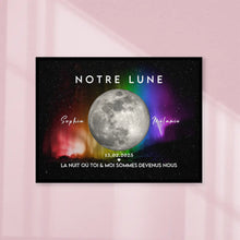 Charger l'image dans la galerie, Phase de lune personnalisés, Métal cadeaux pour LGBTQ couple, Saint-Valentin, La nuit où toi et moi sommes devenus nous