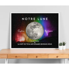 Charger l'image dans la galerie, Phase de lune personnalisés, Métal cadeaux pour LGBTQ couple, Saint-Valentin, La nuit où toi et moi sommes devenus nous