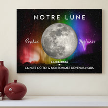 Charger l'image dans la galerie, Phase de lune personnalisés, Métal cadeaux pour LGBTQ couple, Saint-Valentin, La nuit où toi et moi sommes devenus nous