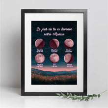 Charger l'image dans la galerie, Phase de lune personnalisés noms, plaid cadeaux pour maman, de fête des mères, Lune de la naissance, Belle colline la nuit