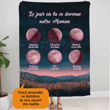 Charger l'image dans la galerie, Phase de lune personnalisés noms, plaid cadeaux pour maman, de fête des mères, Lune de la naissance, Belle colline la nuit