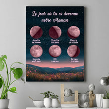 Charger l'image dans la galerie, Phase de lune personnalisés noms, plaid cadeaux pour maman, de fête des mères, Lune de la naissance, Belle colline la nuit