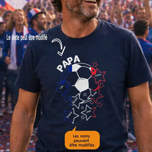 Charger l'image dans la galerie, Football français T-shirt personnalisés enfants noms, cadeau grand-père, papy, papa, fête des pères, Ballon De Football Avec Étoiles