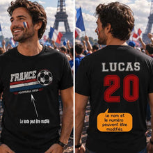 Charger l'image dans la galerie, Football français T-shirt personnalisés, cadeau pour femme, homme, amateurs de football