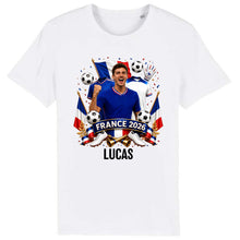 Charger l'image dans la galerie, Football T-Shirt Col V personnalisés nom et photo, cadeau pour femme, homme, amateurs de football, world football cup 2026