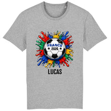 Charger l'image dans la galerie, Football 2026 T-Shirt Col V personnalisés nom et photo, cadeau pour femme, homme, amateurs de football, world football cup