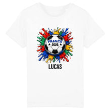 Charger l'image dans la galerie, Football 2026 T-Shirt Col V personnalisés nom et photo, cadeau pour femme, homme, amateurs de football, world football cup