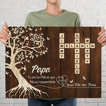 Charger l'image dans la galerie, Toile à suspendre Mots Croisés Personnalisé avec Prénoms, cadeaux pour papa, de fête des pères, tu es la pièce qui nous rassemble