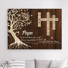 Charger l'image dans la galerie, Toile à suspendre Mots Croisés Personnalisé avec Prénoms, cadeaux pour papa, de fête des pères, tu es la pièce qui nous rassemble