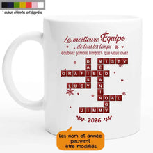 Charger l'image dans la galerie, Mug Mots Croisés Personnalisé avec Prénoms – Cadeau de Noël pour Collègues, La Meilleure Équipe de Tous les Temps
