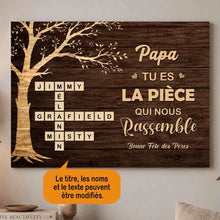 Charger l'image dans la galerie, Métal Mots Croisés Personnalisé avec Prénoms, cadeaux pour papa, de fête des pères, tu es la pièce qui nous rassemble