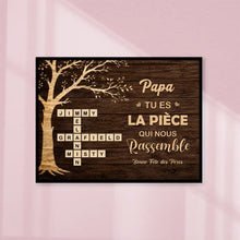 Charger l'image dans la galerie, Métal Mots Croisés Personnalisé avec Prénoms, cadeaux pour papa, de fête des pères, tu es la pièce qui nous rassemble
