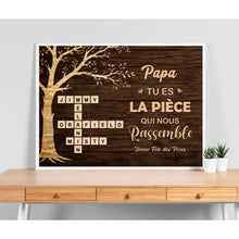 Charger l'image dans la galerie, Métal Mots Croisés Personnalisé avec Prénoms, cadeaux pour papa, de fête des pères, tu es la pièce qui nous rassemble