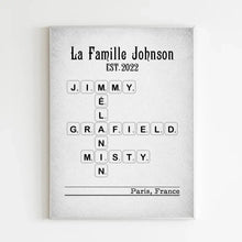 Charger l'image dans la galerie, Passe partout Mots Croisés Personnalisée avec Prénoms et Nom de Famille – Journal créé lors d'un moment précieux à jamais