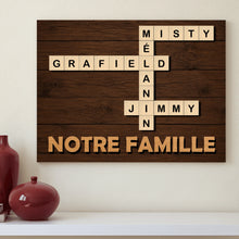Charger l'image dans la galerie, Impressions sur métal Mots Croisés Personnalisée avec Prénoms et Nom de Famille, Cadeau pour Famille, Notre Famille