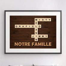 Charger l'image dans la galerie, Impressions sur métal Mots Croisés Personnalisée avec Prénoms et Nom de Famille, Cadeau pour Famille, Notre Famille