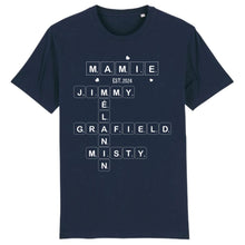Charger l'image dans la galerie, T-Shirt Mots Croisés Personnalisé avec Prénoms – Cadeau Mamie, Papy, Design Artistique Est.