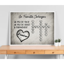 Charger l'image dans la galerie, Toile à suspendre Mots Croisés Personnalisée avec Prénoms et Nom de Famille, Cadeau pour Famille, énormément d’amour