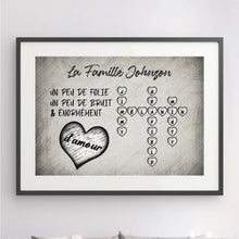 Charger l'image dans la galerie, Toile à suspendre Mots Croisés Personnalisée avec Prénoms et Nom de Famille, Cadeau pour Famille, énormément d’amour