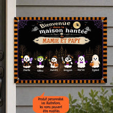 Charger l'image dans la galerie, Plaque de Porte Métallique Halloween Personnalisée – Cadeau pour Mamie et Papy, Maison Hantée des Grands-Parents