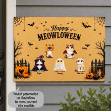 Charger l'image dans la galerie, Plaque de Porte Métallique Halloween Personnalisé - Attention aux Petits Meownsters – Cadeau pour Amoureux des Chats