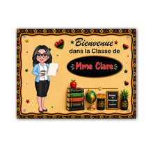 Charger l'image dans la galerie, Plaque de Porte Métallique Personnalisée Enseignant Afro-Américain – Cadeau d'Appréciation pour Professeur