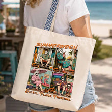 Charger l'image dans la galerie, Sac fourre-tout Summerween Personnalisé Drôle – Tote Bag Halloween, Vacances d'Été et Plage