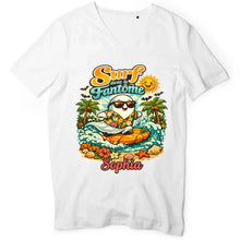 Charger l'image dans la galerie, T-Shirt Summerween Fantôme Surfeur Personnalisé avec Prénom – Cadeau Homme, Femme, Vacances à la Plage