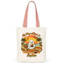 Charger l'image dans la galerie, Sac fourre-tout Summerween Fantôme Pique-Nique au Coucher du Soleil Personnalisé avec Prénom – Tote Bag Cadeau Homme et Femme