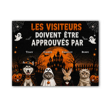 Charger l'image dans la galerie, Plaque de Porte Métallique Halloween Personnalisée avec Photo et Nom – Les Visiteurs Doivent Être Approuvés Par