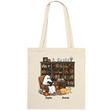 Charger l'image dans la galerie, T-Shirt Halloween Fantôme et Chien ou Chat Lecteur Personnalisé avec Prénom – Cadeau pour Bibliothécaire et Lecteur