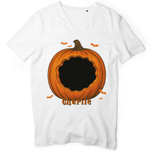 Charger l'image dans la galerie, T-Shirt Halloween Personnalisé avec Photo et Prénom Citrouille – Chien, Chat ou Lapin, Cadeau Papa et Maman
