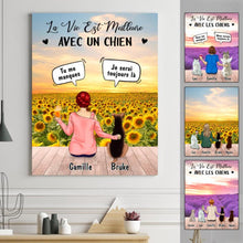 Charger l'image dans la galerie, Tableau personnalisé, Jusqu'à 4 chiens, Toile personnalise pour les amoureux des chiens, je serai toujours là