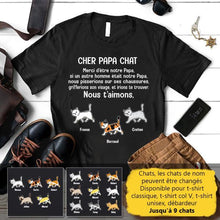Charger l'image dans la galerie, Jusqu'à 9 chats, tee shirt personnalisé chat, t shirt papa chat, cher papa chat
