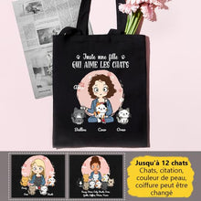 Charger l'image dans la galerie, Jusqu'à 12 chats, Sac fourre-tout maman chat, Sac fourre-tout personnalisé chat, juste une fille qui aime les chats