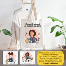 Charger l'image dans la galerie, Jusqu'à 9 animaux, Sac fourre-tout personnalisé chien et chat, tote bag femme maman chat et chien
