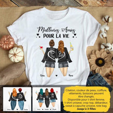 Charger l'image dans la galerie, Jusqu'à 3 filles, t shirt personnalisé meilleure amie, t-shirt femme meilleures amies, Meilleurs amis pour la vie