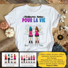 Charger l'image dans la galerie, Jusqu'à 6 filles, t shirt personnalisé meilleure amie, t-shirt femme meilleures amies, meilleures amies pour la vie
