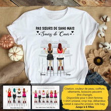 Charger l'image dans la galerie, Jusqu'à 6 filles, t shirt personnalisé meilleure amie, t-shirt femme meilleures amies, meilleures amies pour la vie