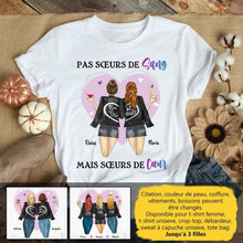 Charger l'image dans la galerie, Jusqu'à 3 filles, noms et arts personnalisés, t shirt personnalisé meilleure amie, t-shirt femme meilleures amies, sœurs de cœur