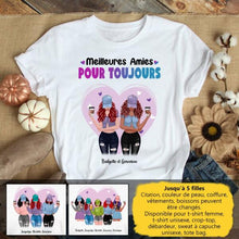 Charger l'image dans la galerie, Jusqu'à 5 filles, T shirt personnalisé meilleure amie, t-shirt femme meilleures amies