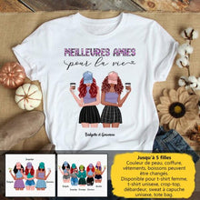 Charger l'image dans la galerie, Jusqu'à 5 filles, T shirt personnalisé meilleure amie, t-shirt femme meilleures amies, meilleures amies pour la vie