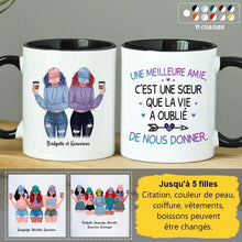 Charger l'image dans la galerie, Jusqu'à 5 filles, mug personnalisé meilleure amie, noms et arts personnalisés, meilleures amies pour la vie