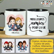 Charger l'image dans la galerie, Mug personnalisé meilleure amie, noms et arts personnalisés, meilleures amies pour la vie