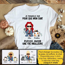 Charger l'image dans la galerie, Jusqu'à 4 chats, tee shirt personnalisé chat, tee shirt humour chat femme, maman chat
