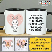 Charger l'image dans la galerie, Jusqu'à 9 lapins, noms et arts personnalisés, mug personnalisé lapin, tasse maman lapin