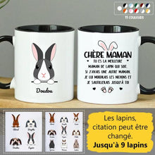 Charger l'image dans la galerie, Jusqu'à 9 lapins, noms et arts personnalisés, mug personnalisé lapin, tasse maman lapin