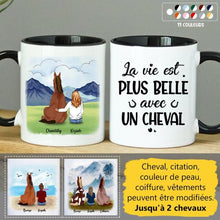 Charger l'image dans la galerie, Jusqu'à 2 chevaux, mug cheval personnalisable, juste une femme qui aime les chevaux