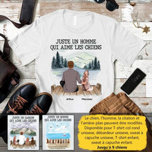 Charger l'image dans la galerie, Jusqu'à 9 chiens, noms et arts personnalisés, t shirt chien personnalisé, t shirt papa chien homme
