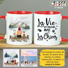 Charger l'image dans la galerie, Jusqu'à 9 chiens, mug personnalisé chien, mug maman chien, la vie est meilleure avec les chiens